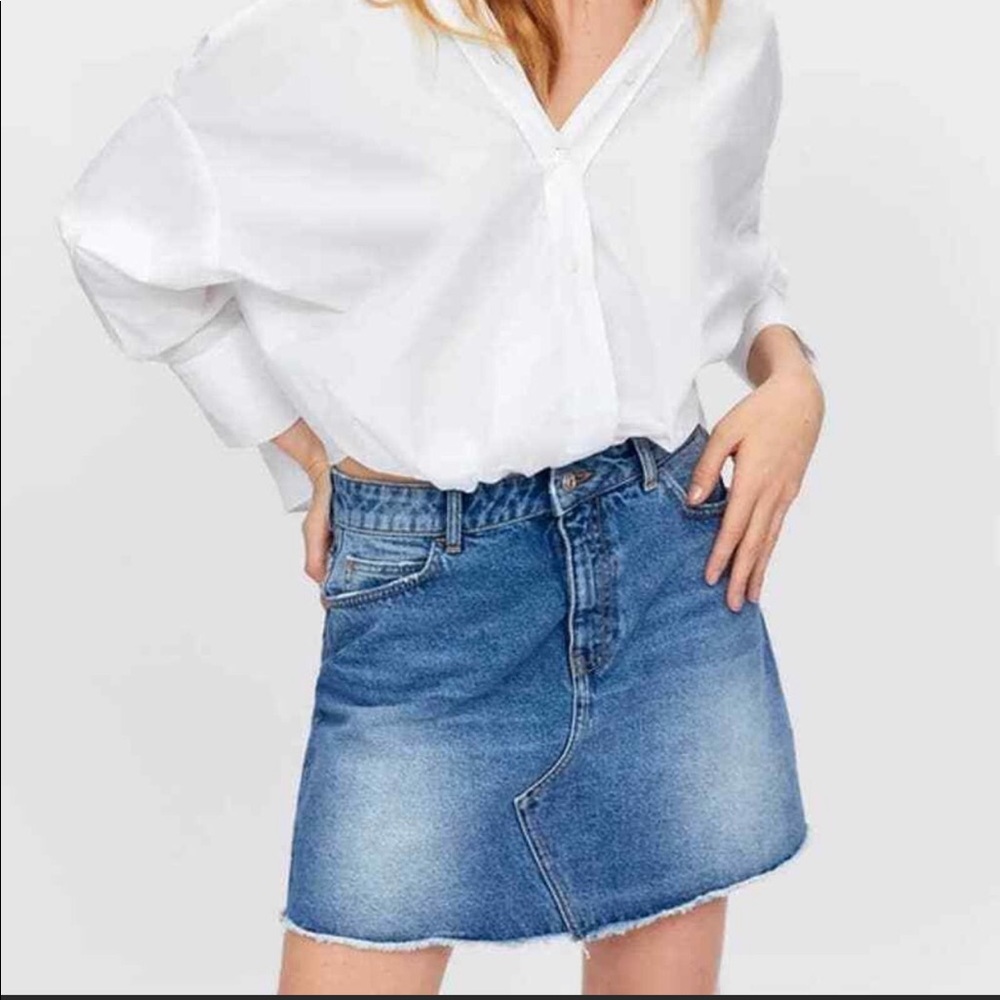 Zara denim mini skirt